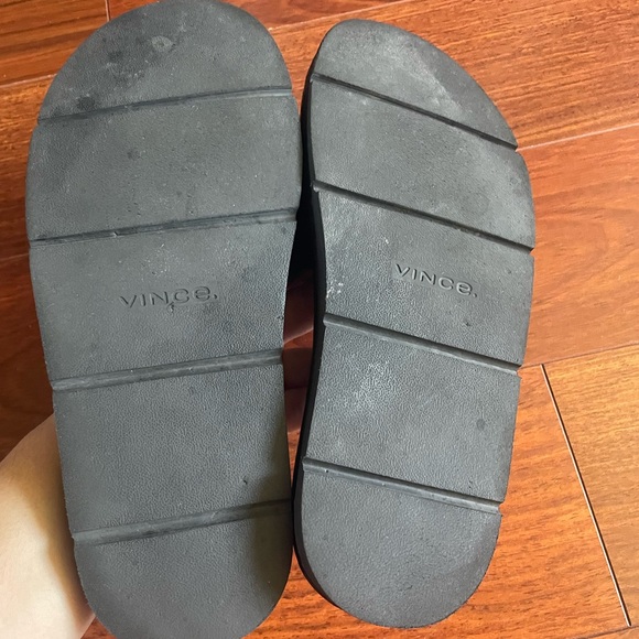 Vince Olina Quilted Leather Slide Sandals, black, Size 8 - Picture 4 of 5